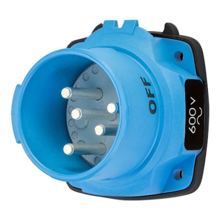 Meltric Pin & Sleeve Inlet, 30 A, 600V AC, 2 Pole, Screw Terminals Wire Connection Type Blue, NEMA 4X 63-38142-972-A155